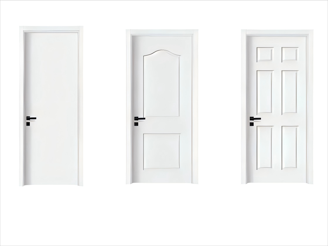 Modern Moulded Interior Wooden Door with White Primer Finish for Residential Use