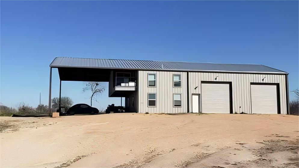 Hybrid Steel Warehouse with Office and Covered Area for Industrial & Residential Use