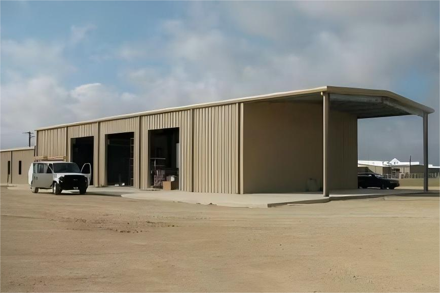 Hybrid Steel Warehouse with Office and Covered Area for Industrial & Residential Use - Image 4