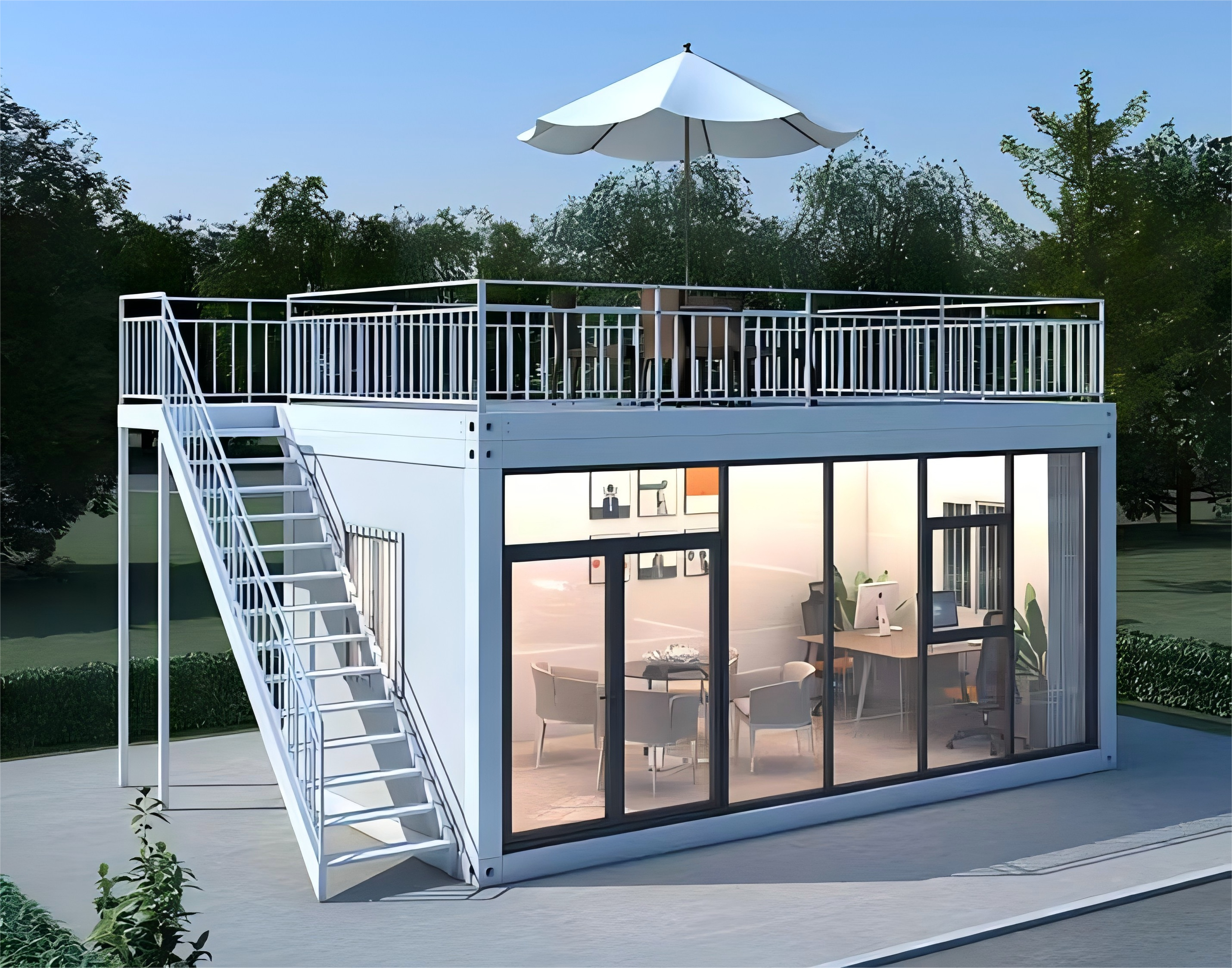 Modern Modular Office Container with Glass Facade - Image 5