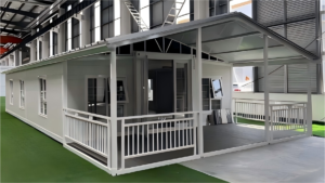 40ft double wing expandable container house with balcony