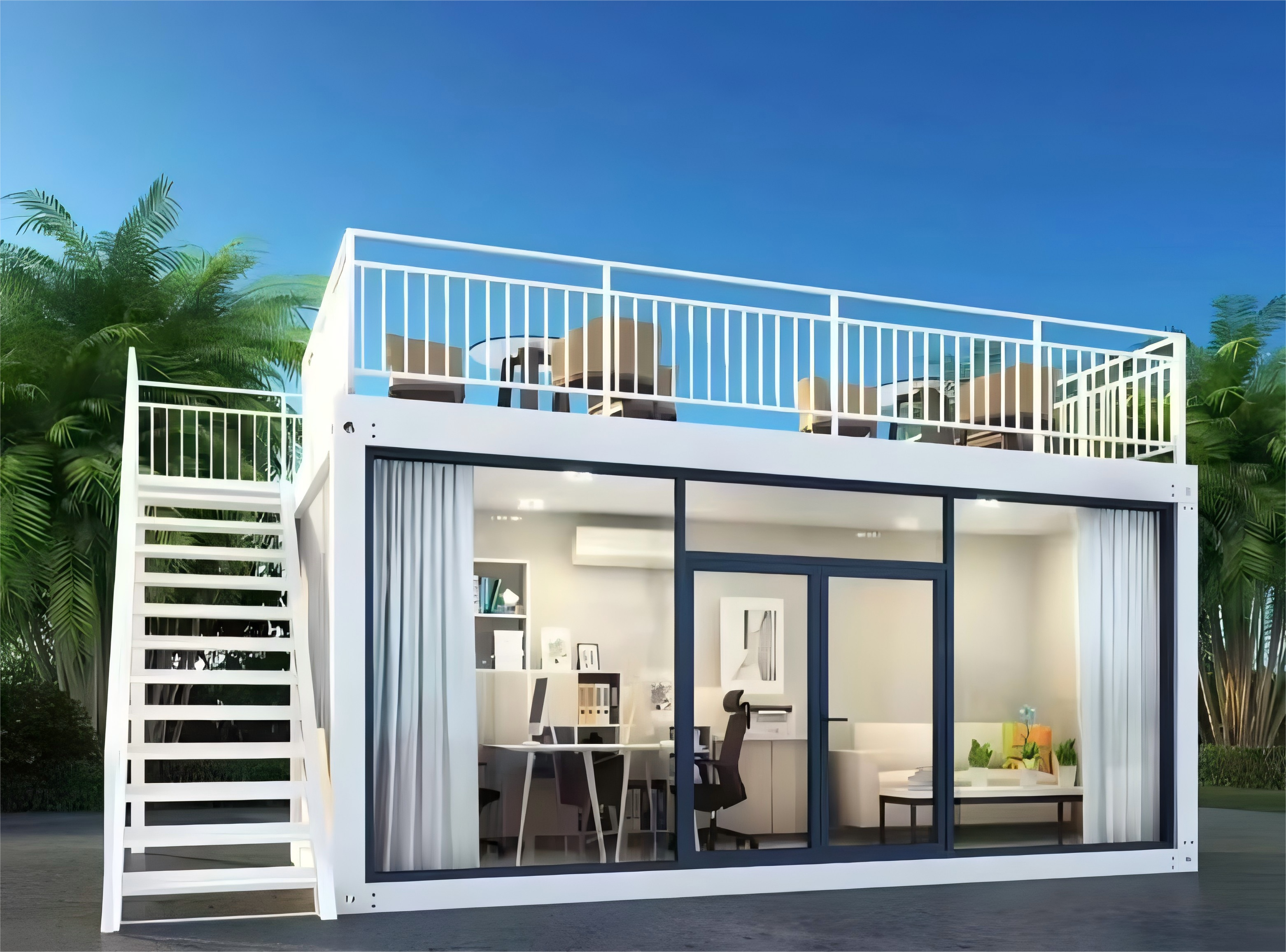 Modern Modular Office Container with Glass Facade - Image 4