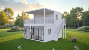Small modular container house for private residence